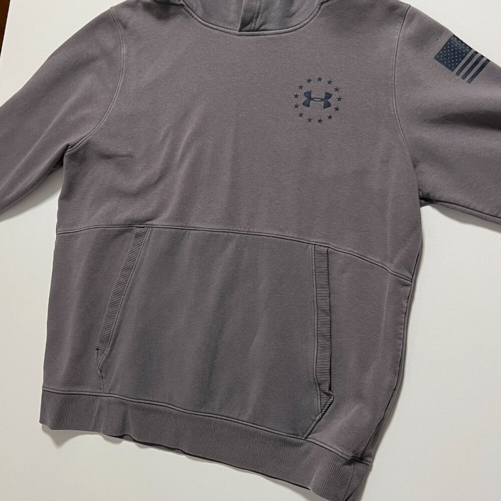 Under Armour Hoodie Threadborne Gray Pullover Sweatshirt Men's size Large